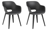Akola Kuipstoel - set van 2 - 55x56x80cm - Antraciet