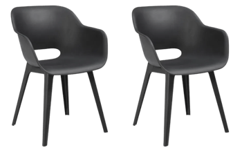 Akola Stuhl - 2er Pack - 55x56x80cm - Grau - Gartenstühle und Tische