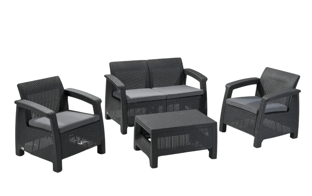 Corfu Outdoor Seating Conversation Set​ Graphite - Keter US