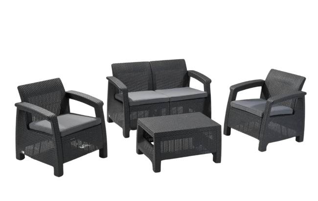 Corfu Outdoor Seating Conversation Set​ Graphite - Keter US