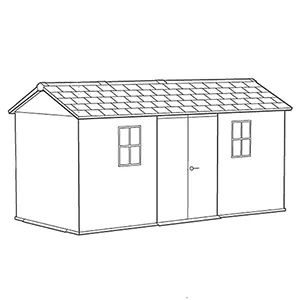 Newton Plus 7515 Tuinhuis - 230x476x246cm - Grijs