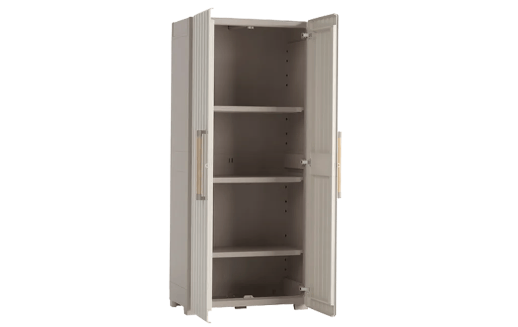 Armario alto de exterior Groove - 180x45x80 cm. - Beige