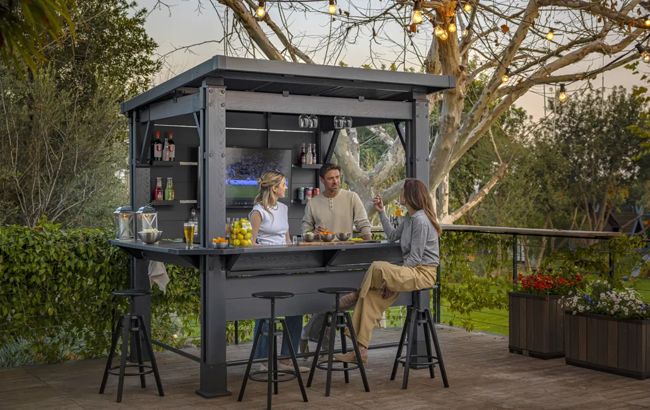 Bar Gazebo Signature - 230x200x238 cm - Marron Aspect Noyer