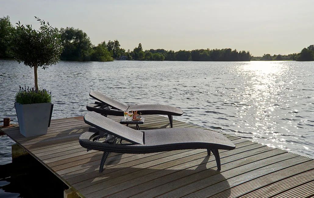 Pacific Patio Lounge Set Sun Chairs - Graphite - Keter US