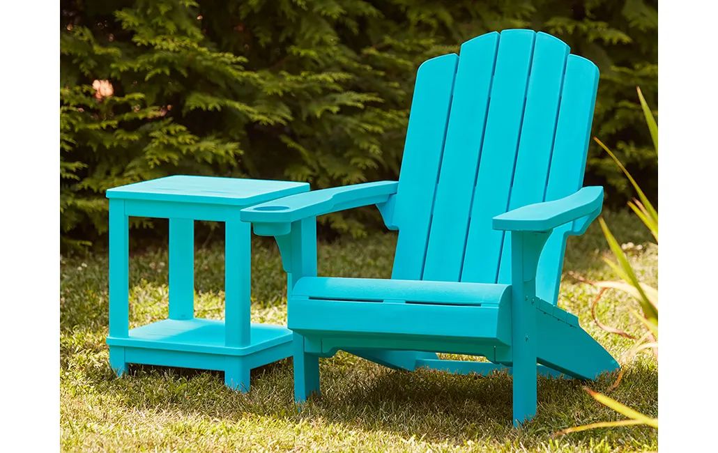 Kiawah Resin Plastic Adirondack Chair - Teal - Keter US