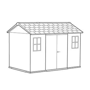 Caseta de exterior Newton Plus 7511/1175 - 230x350x246 cm y 7,2m2 - Marrón