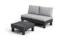 Salon de jardin Elements modulable 2 fauteuils et Table basse - Noir