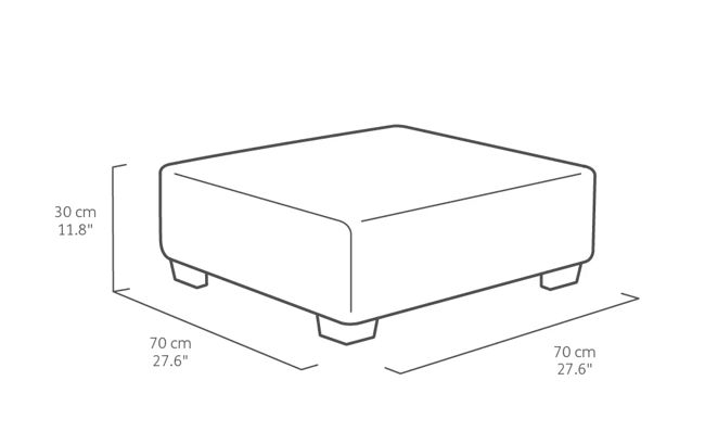 Salta Square Rattan Outdoor End Table - Graphite - Keter US