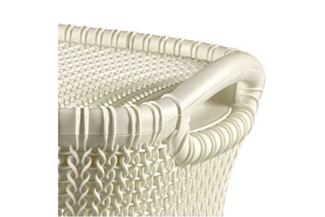 סל כביסה סרוג 57 ליטר - לבן