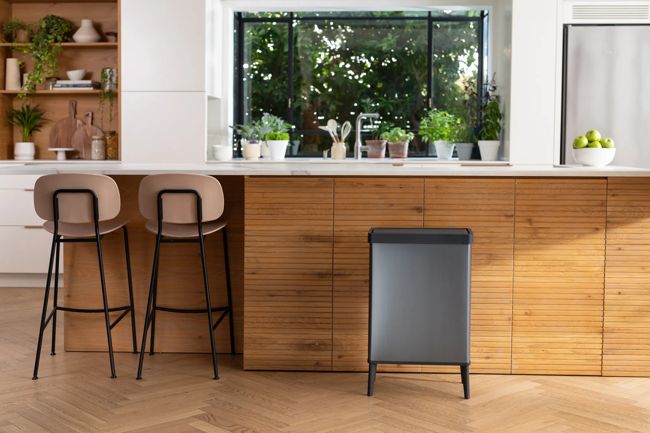 פח ורטו גבוה 54 ליטר - אפור פנינה