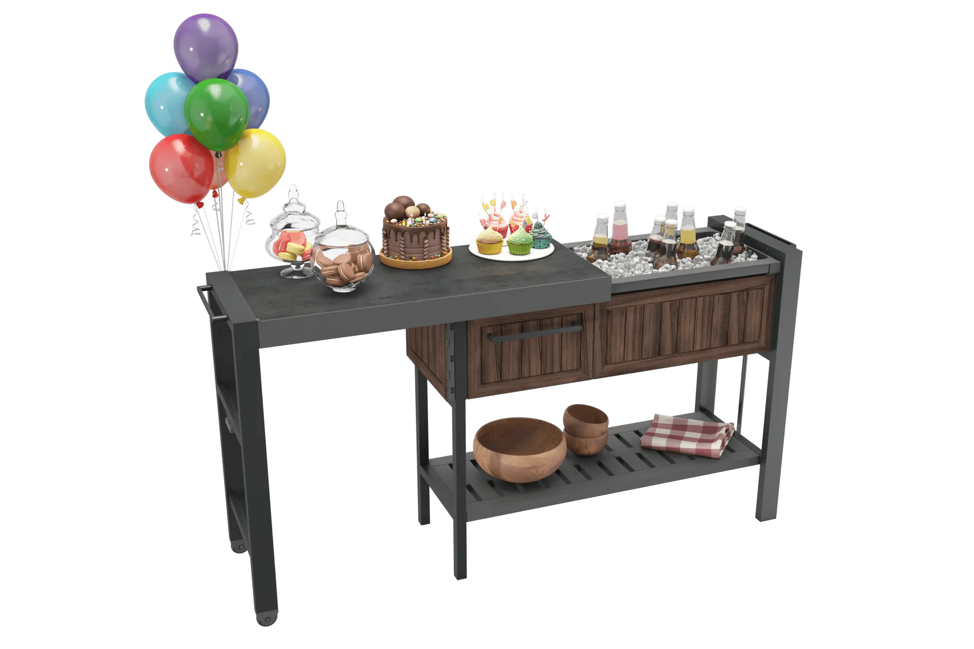 Extendable Party Table - Rosewood