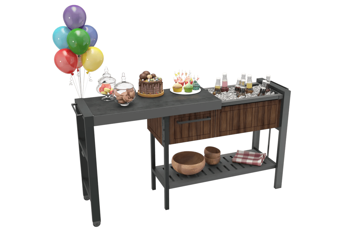 Outdoor Extendable Prep Table - Rosewood Brown - Keter Canada