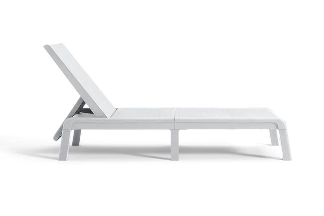 מיטת שיזוף מיורקה בטקסטורת יוטה - לבן