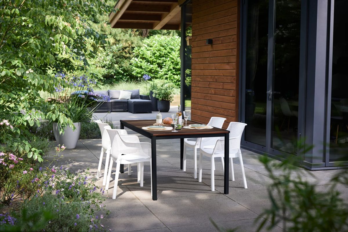 Table Porto 156cm 6 places - Marron Aspect Noyer