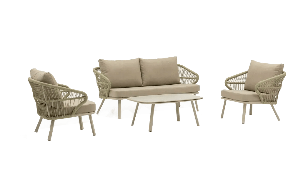 סט מערכת ישיבה זנזיבר אלומיניום  - בז