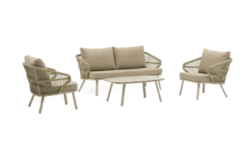 סט מערכת ישיבה זנזיבר אלומיניום  - בז - מערכות ישיבה מאלומיניום