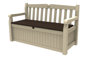 Banco-arcón de exterior Eden Bench 140x60x84 cm y 265L - Marrón - Bancos arcón de exterior