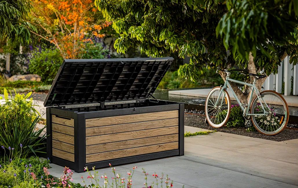 Coffre de jardin Signature 630L - Marron aspect Douglas