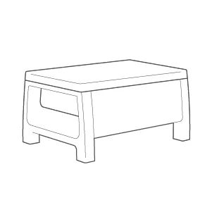 Salon de jardin Corfu 4 places et table basse - Graphite