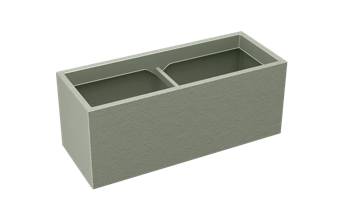 עציץ מלבני כרמל - ירוק - אדניות וערוגות לגינה ולמרפסת מפלסטיק