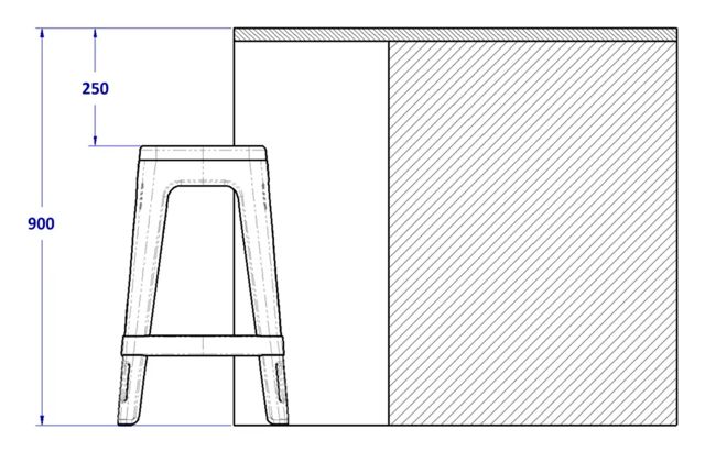 זוג כיסאות בר לוקה - אפור כהה