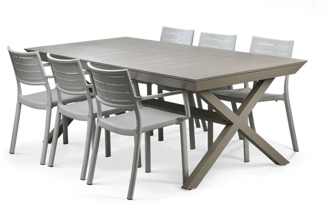 שולחן אלומיניום נפתח ברצלונה - קפוצ'ינו - חול