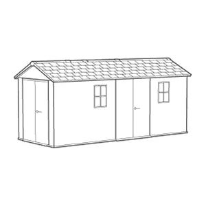 Newton Plus Dual Entry Shed 17x7.5ft - Grey