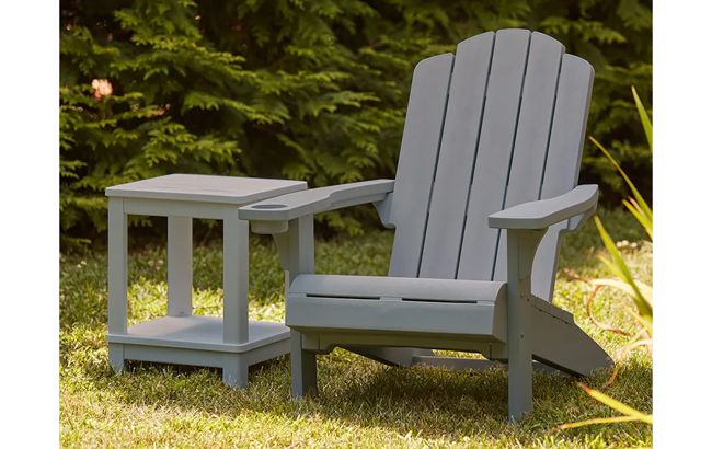 Kiawah Gray Outdoor Adirondack Chair - Keter US