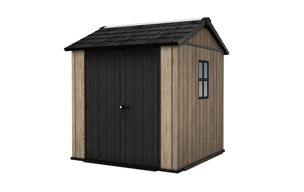 Signature Apex Shed 7x7.5ft - Ashwood Brown - Grey