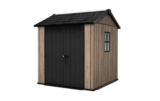 Signature Apex Shed 7x7.5ft - Ashwood Brown - Grey