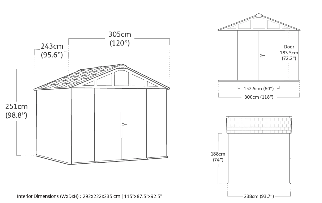 Summit Tuinhuis 10x8 - 305x243x251cm - Pine