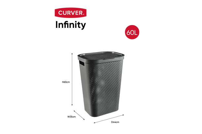 סל כביסה אינפיניטי 60 ליטר - לבן