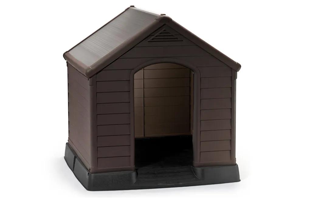 Caseta de perro exterior para jardín - 95x99x99 cm - Marrón