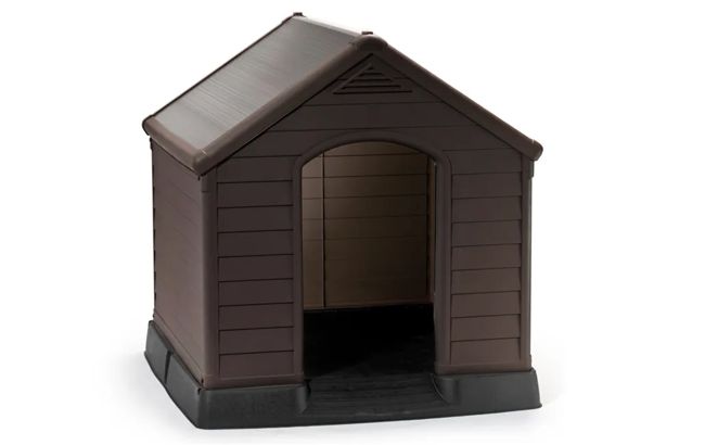 Caseta de perro exterior para jardín - 95x99x99 cm - Marrón