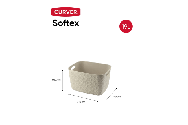 סלסלה סופטקס 19 ליטר - קרם