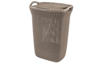 סל כביסה סרוג 57 ליטר - חום - סלי כביסה