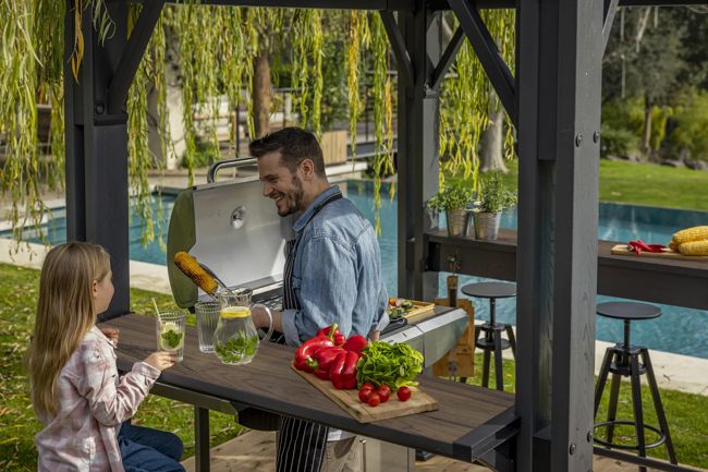 Outdoor Grill Gazebo 8x6.5 Rosewood Brown - Keter US