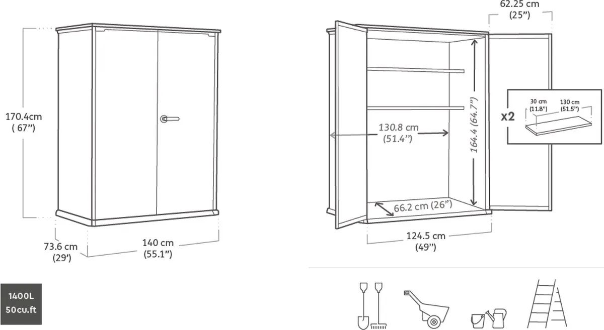 Cabanon de rangement vertical Signature – Cabanon en résine noyer – Keter Canada