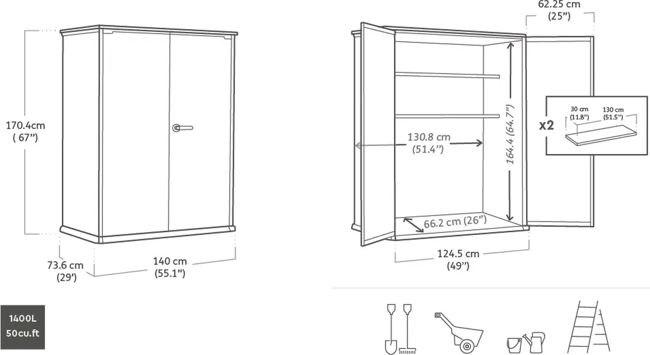 Signature Vertical Storage Shed - Storm Gray - Keter US