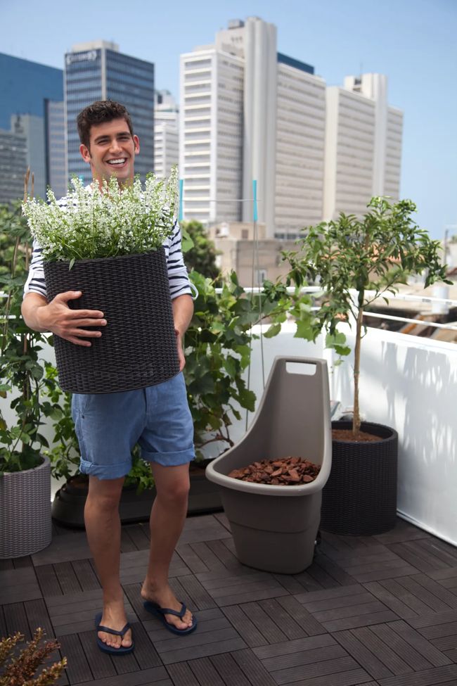 Cylinder Planter Set of 3 - Grey