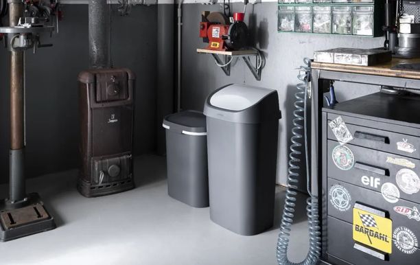 Mistral Swing Afvalbak 50L - Antraciet - Afvalemmers