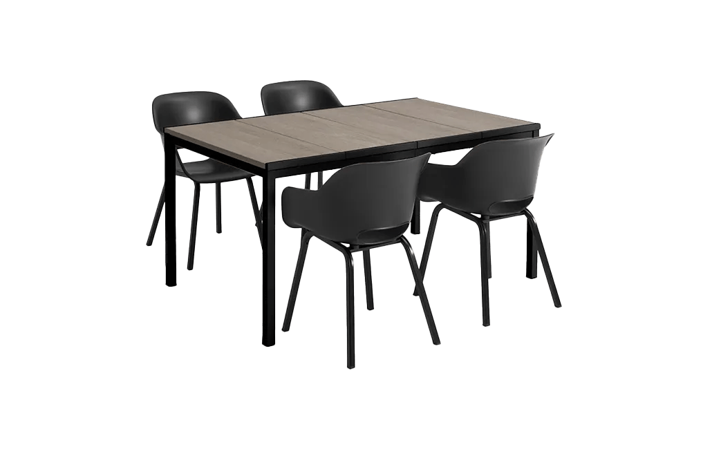 Signature Porto Tisch 160 cm + 4x Noa Stühle Graphit -