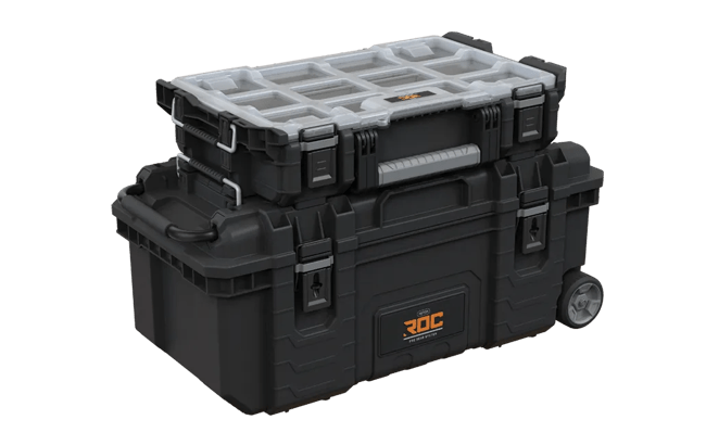 ארגז כלים נייד + ארגונית שקופה ROC - שחור