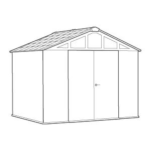 Abri de jardin Stronghold 108 - 7,7m2 - Gris Aspect Bois