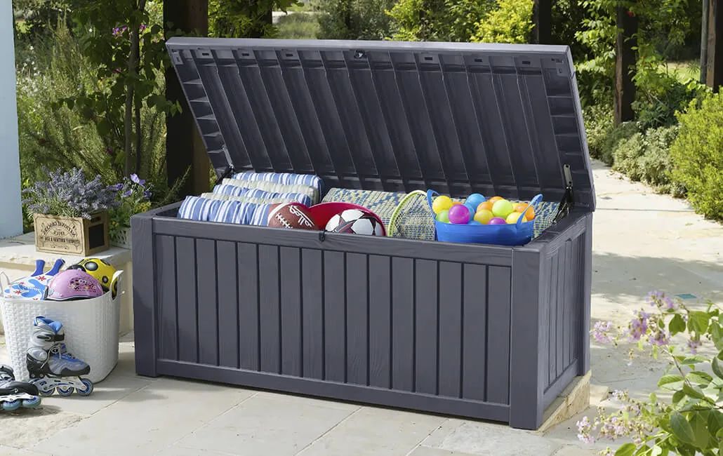 Rockwood 150 Gallon Deck Box - Grey - Keter Canada