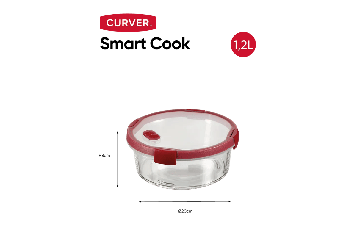 Smart Cook Vershoudsdoos 1,2L - Transparant/Rood