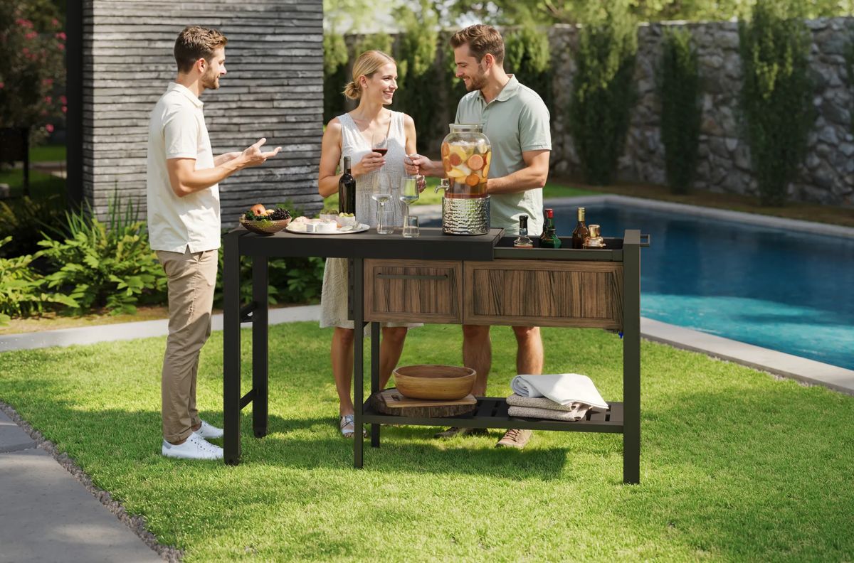 Hosting Party Tafel - 112x43x90 cm - Walnut