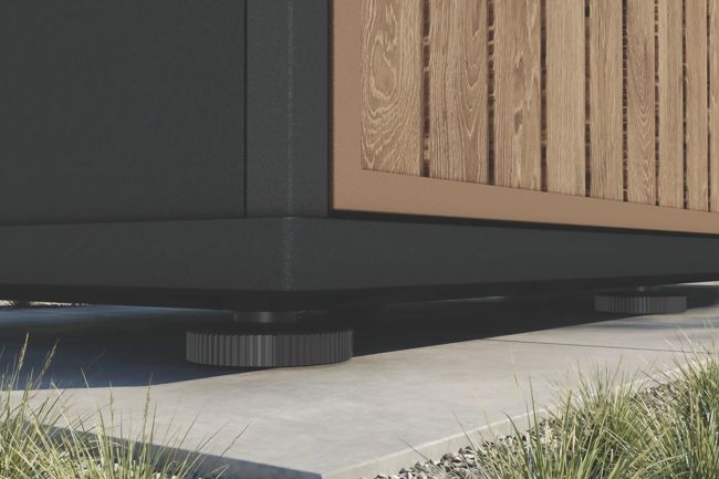 מטבח חוץ קומפקטי ונציאני - דמוי עץ בגווני חום