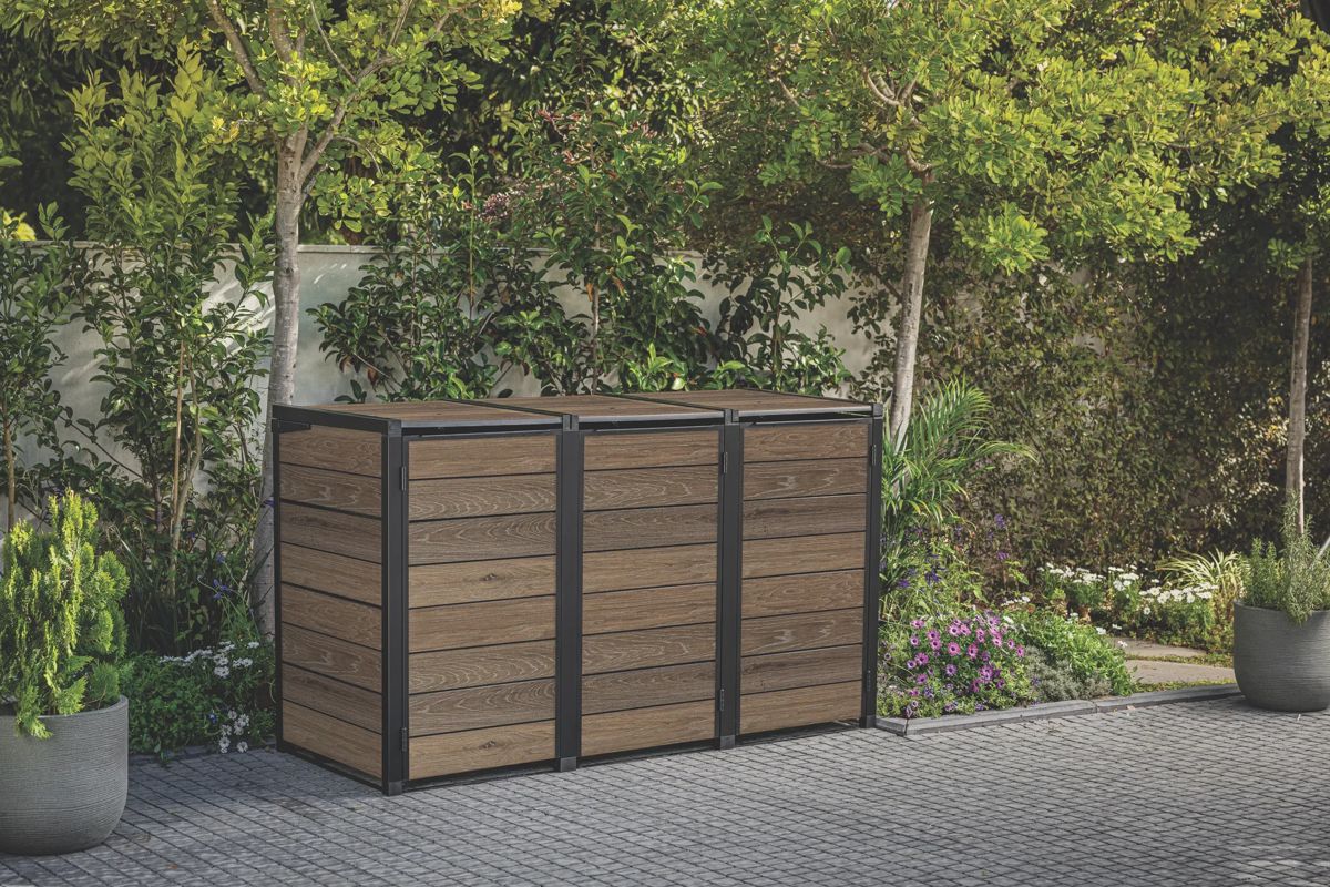 Signature Hide Away Containerberging - 3x240L - Walnut