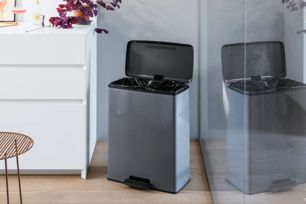 Decobin Duo Prullenbak 26L+26L - Grijs - Prullenbakken